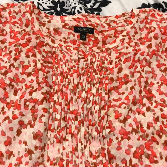 Talbots tunic in cream, pink, coral and rust - Picture 6 of 6